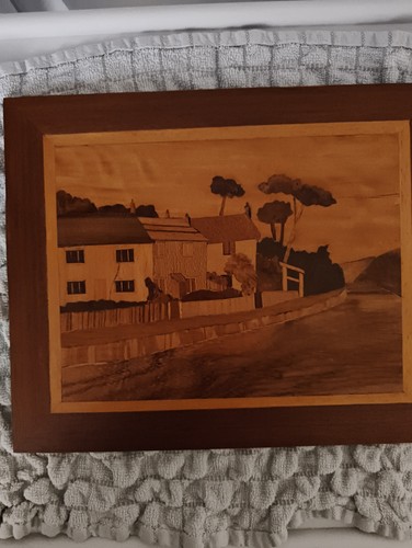 Vintage wooden marquetry - wooden,