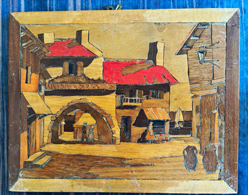 Vintage wood marquetry - , (inlay)