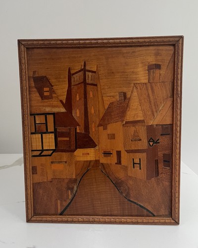Vintage marquetry wooden - vintage,