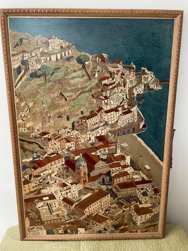 Marquetry depiction amalfi - marquetry,