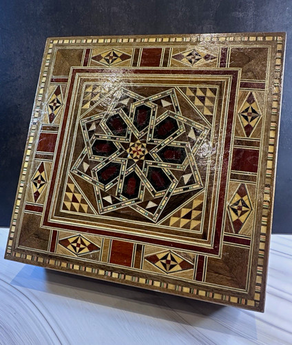 Vintage marquetry wooden - vintage,