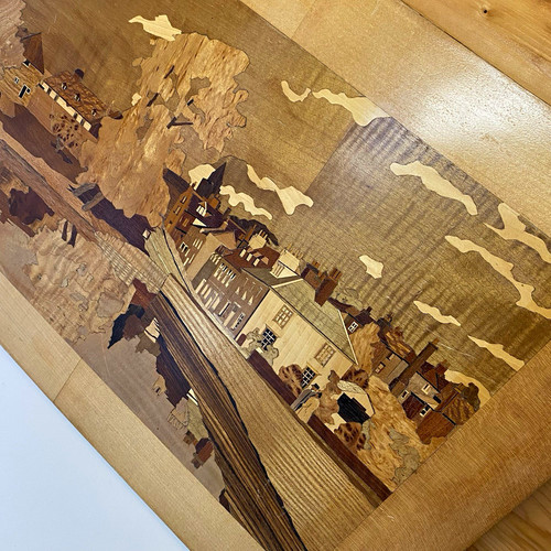 Vintage marquetry wood - wood, inlay