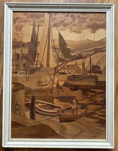 Vintage 1975 marquetry wood - 1975,