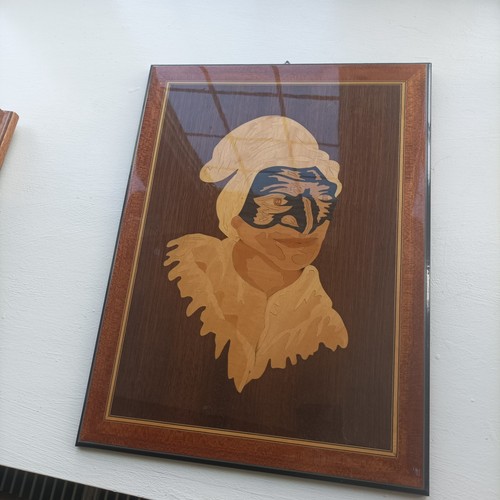 Pulcinelle wood marquetry - pulcinelle,