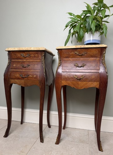 French marquetry bedside - marquetry,