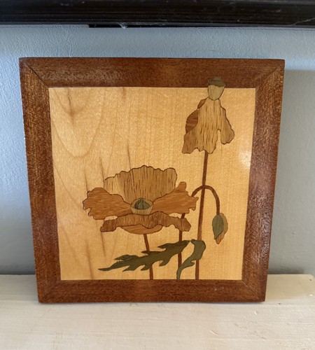 Vintage wooden marquetry - vintage,