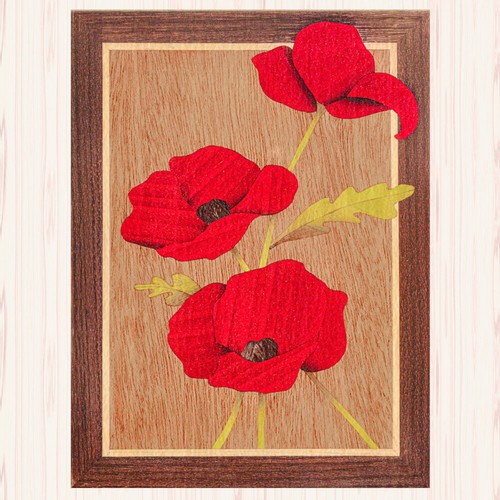 Poppies marquetry kit - poppies,