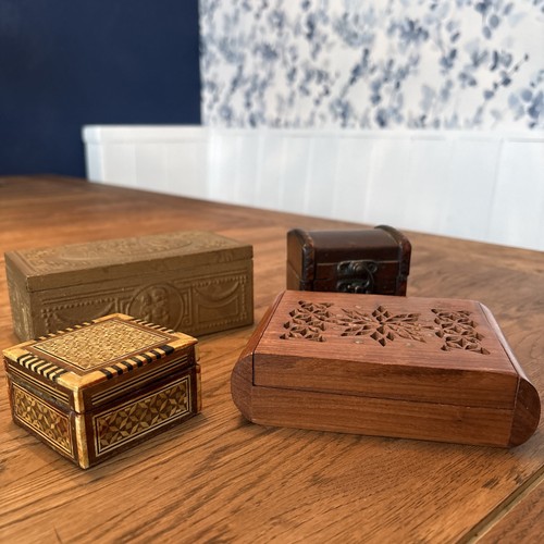 Vintage wooden trinket boxes - wooden,